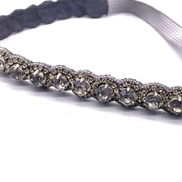 Faceted Crystal Leather Backed Headband - Picture 2 of 8